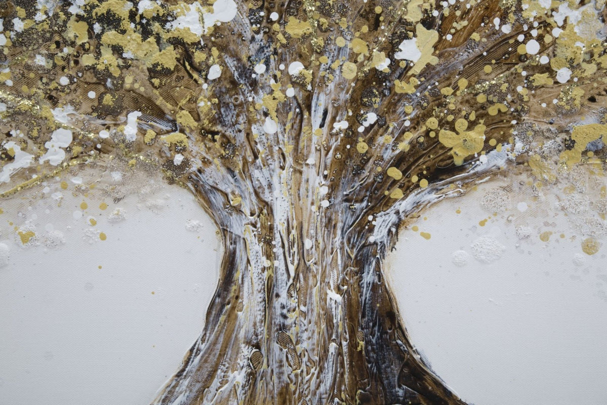Festmény - SUPER TREE II arany és barna vászon festmény