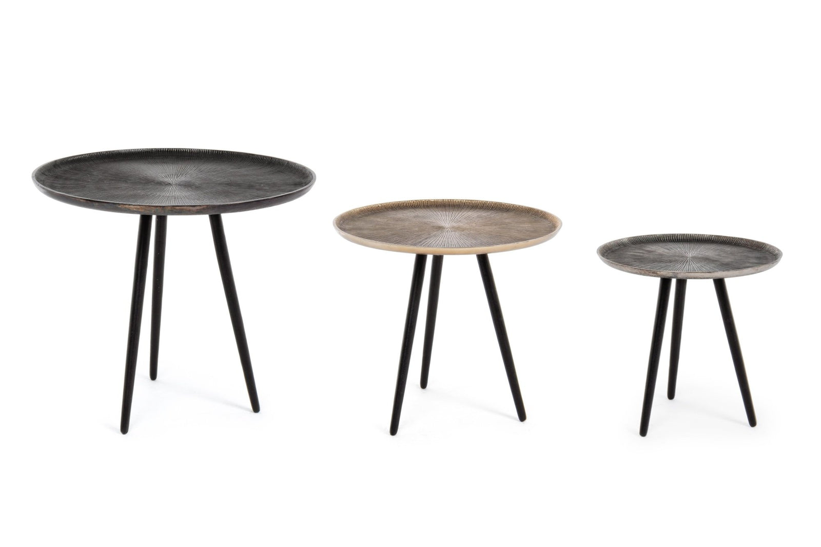 Dohányzóasztal - TAHIR 3 részes kerek dohányzóasztal V2