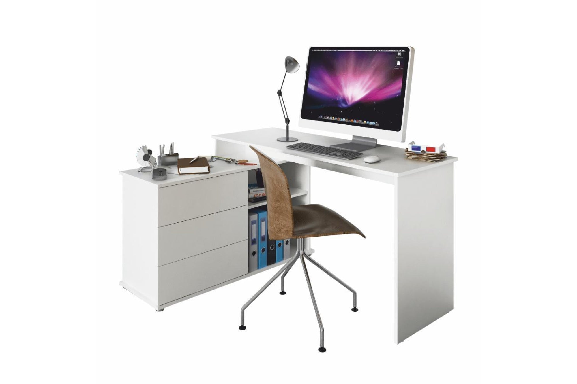 Íróasztal - TERINO fehér mdf íróasztal