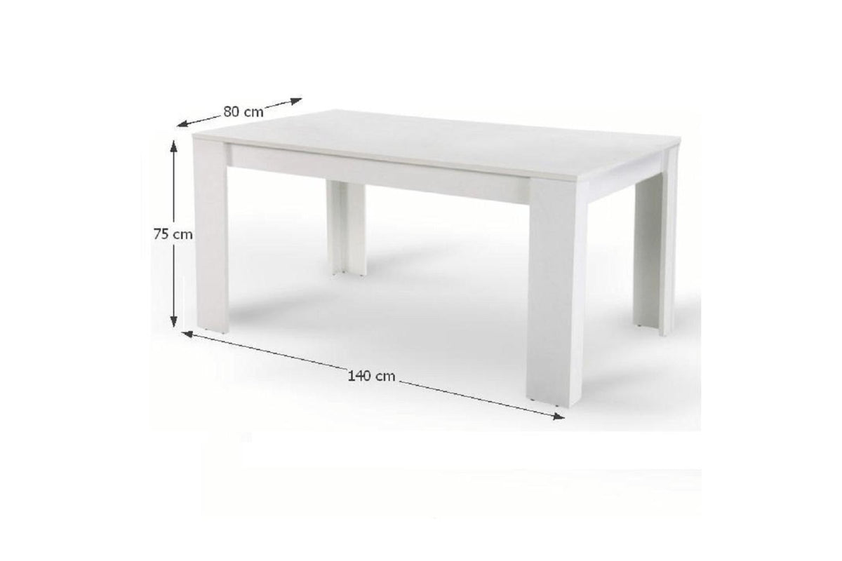 Étkezőasztal - TOMY fehér mdf étkezőasztal 140 cm