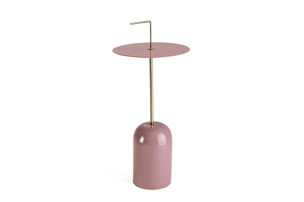 Lerakóasztal - TULASI rózsaszín acél lerakóasztal