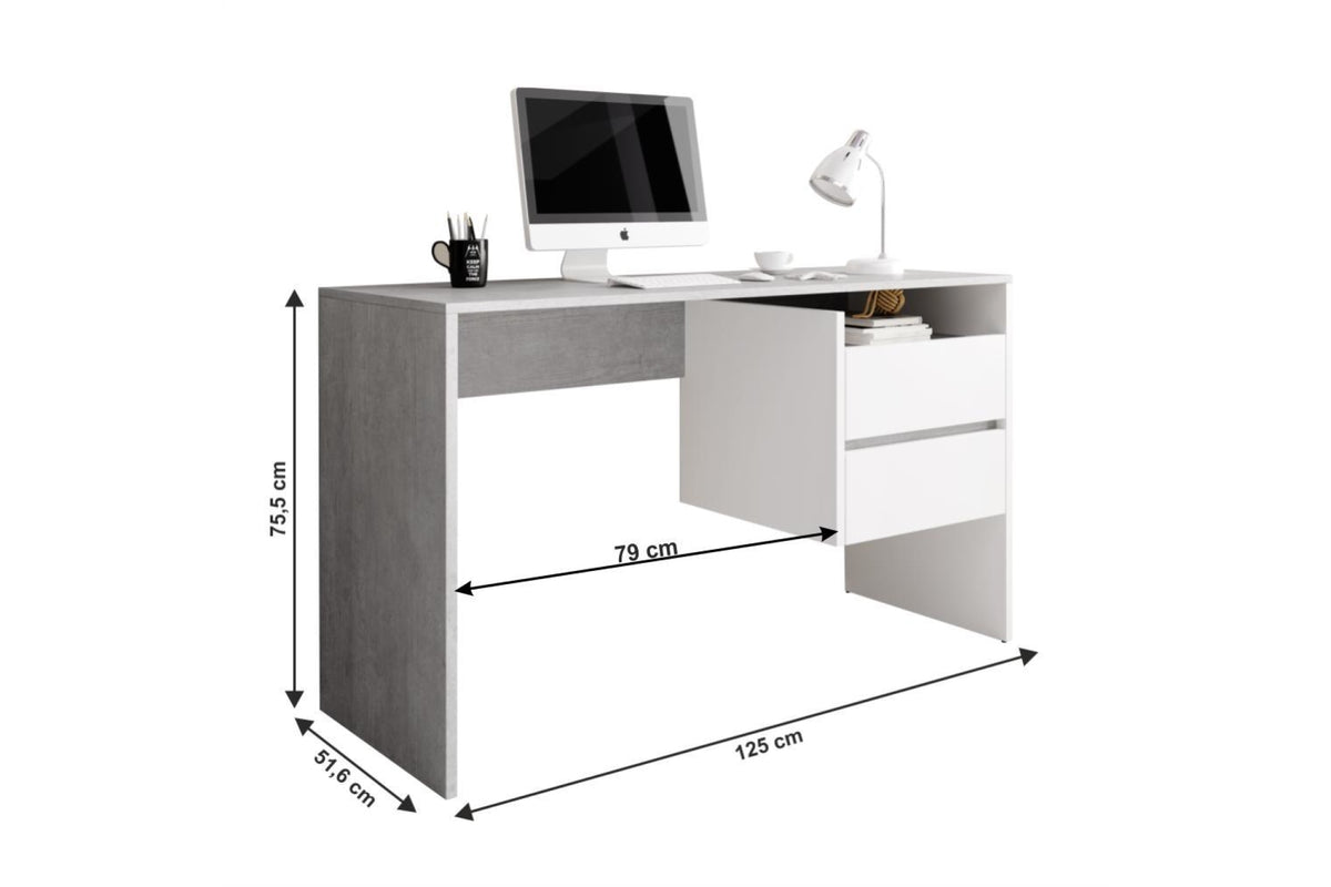 Íróasztal - TULIO fehér mdf íróasztal