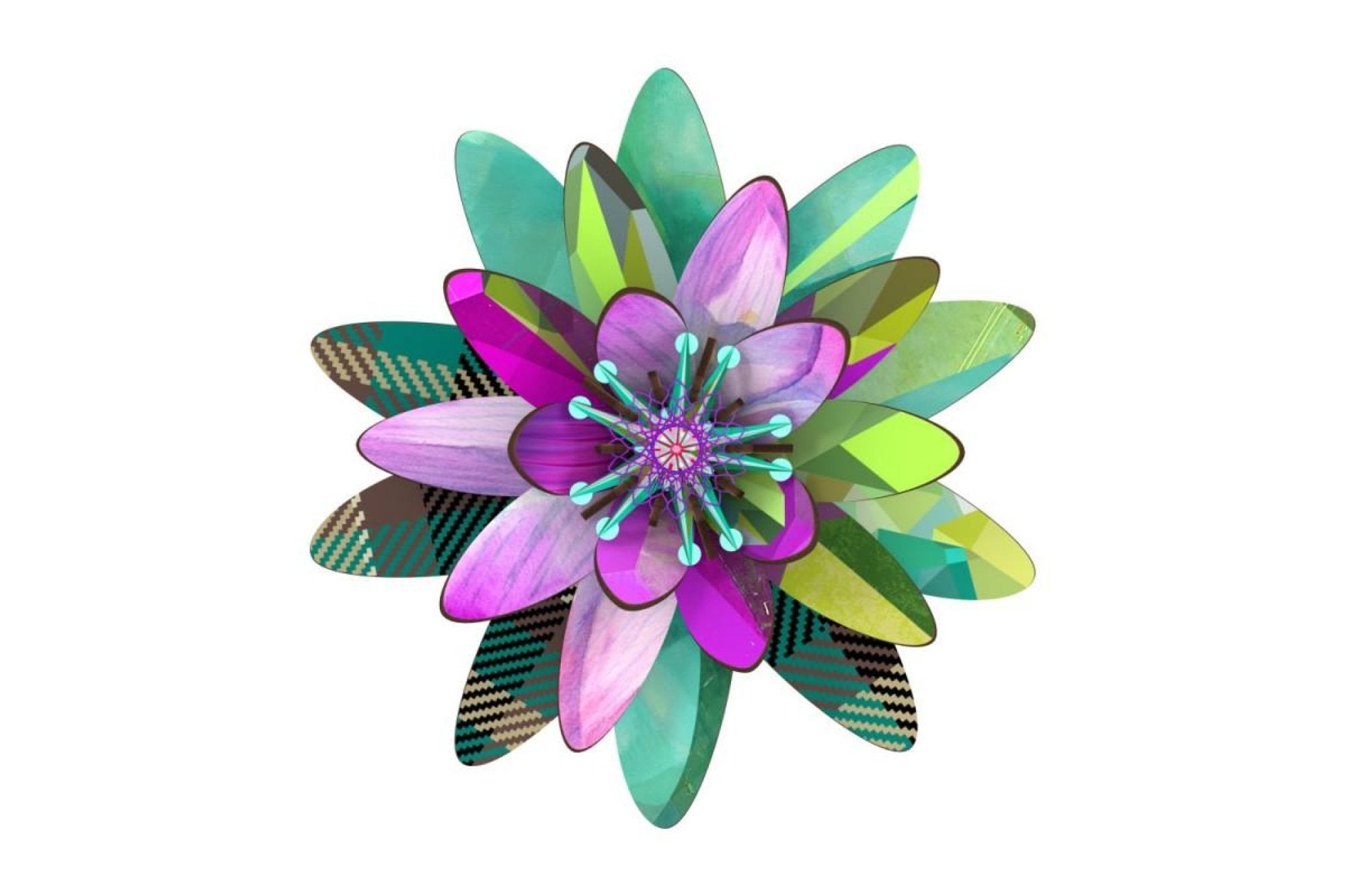 3D virág dekoráció - VENERE 3D fali virág dekoráció fából