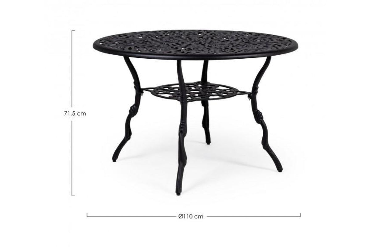 Kerti asztal - VICTORIA fekete alumínium kerti asztal