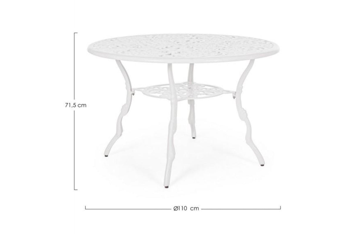 Kerti asztal - VICTORIA II fehér alumínium kerti asztal