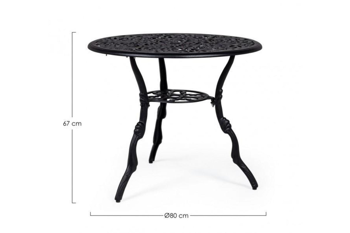 Kerti asztal - VICTORIA II fekete alumínium kerti asztal