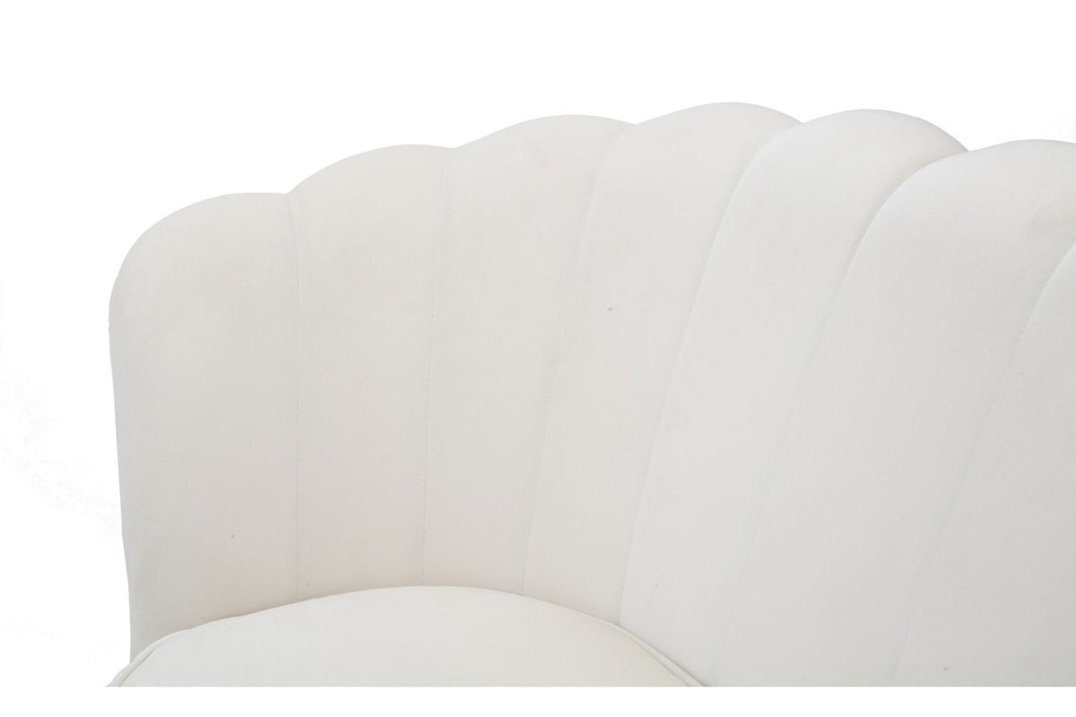 Kanapé - VIENNA fehér és arany bársony kanapé