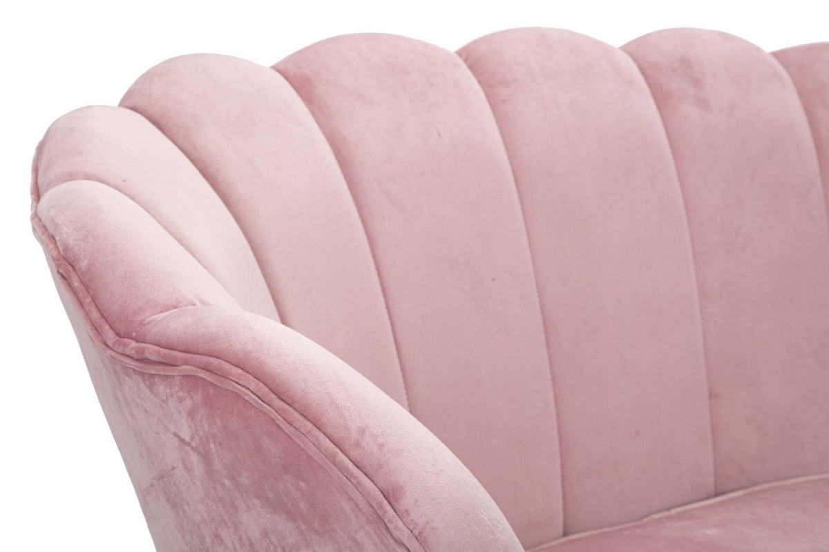 Kanapé - VIENNA rózsaszín és arany bársony kanapé