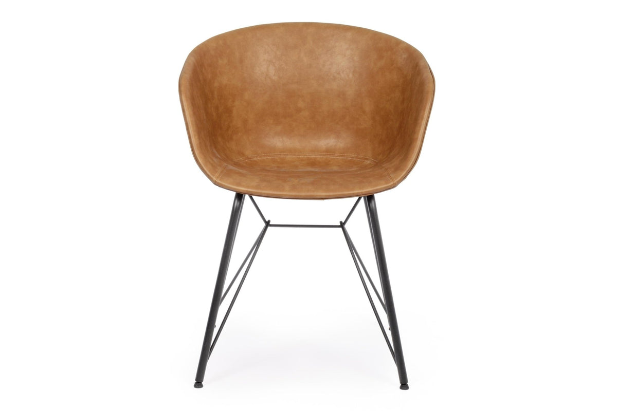 Szék - WARHOL barna vintage műbőr szék