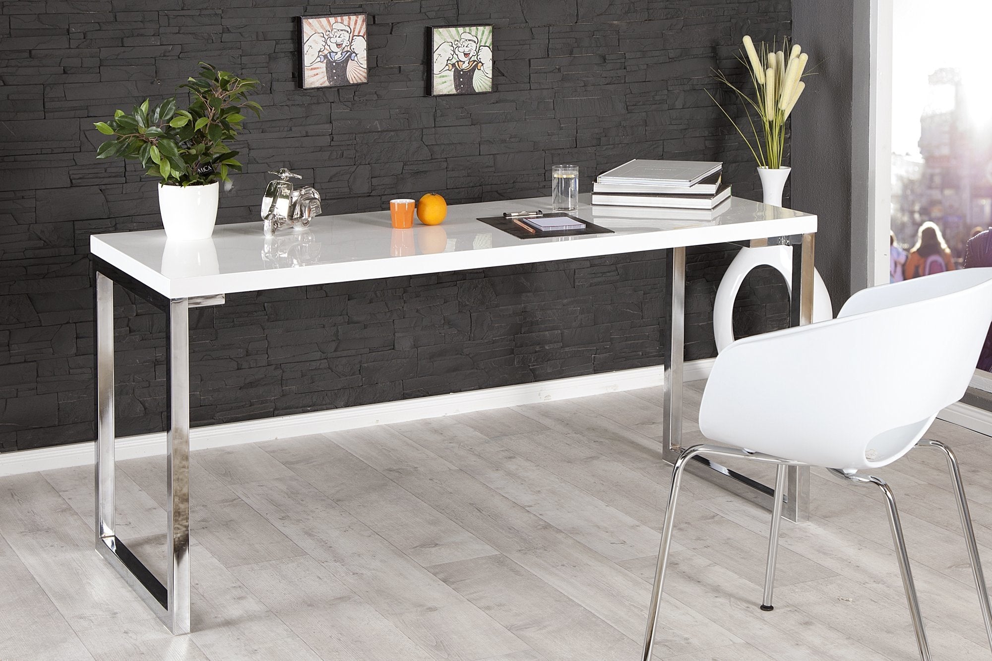 Íróasztal - WHITE DESK fehér íróasztal 160cm