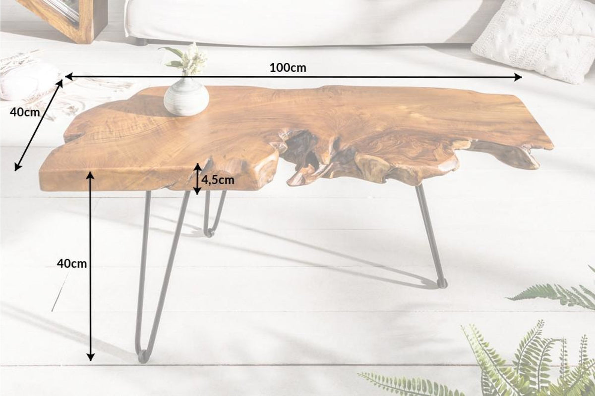Dohányzóasztal - WILD barna akácfa dohányzóasztal