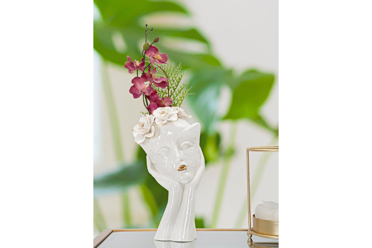 Váza - WOMAN fehér műgyanta váza