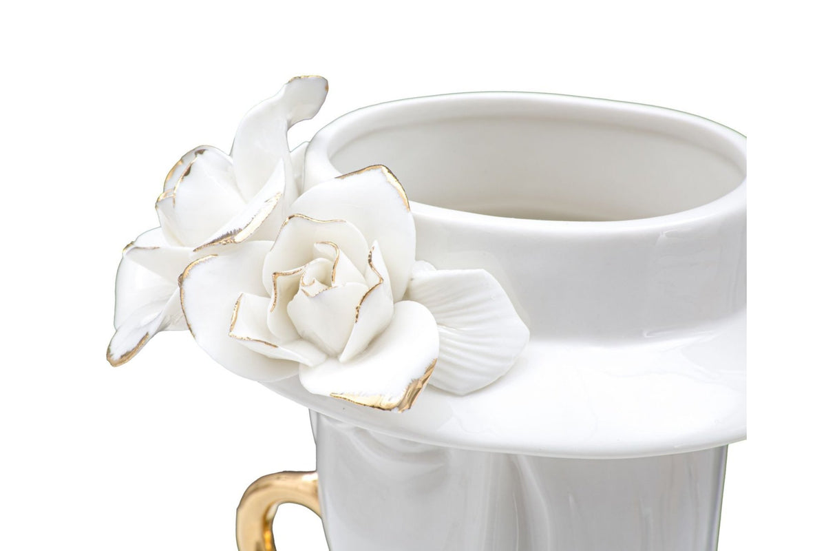 Váza - WOMAN I fehér és arany porcelán váza