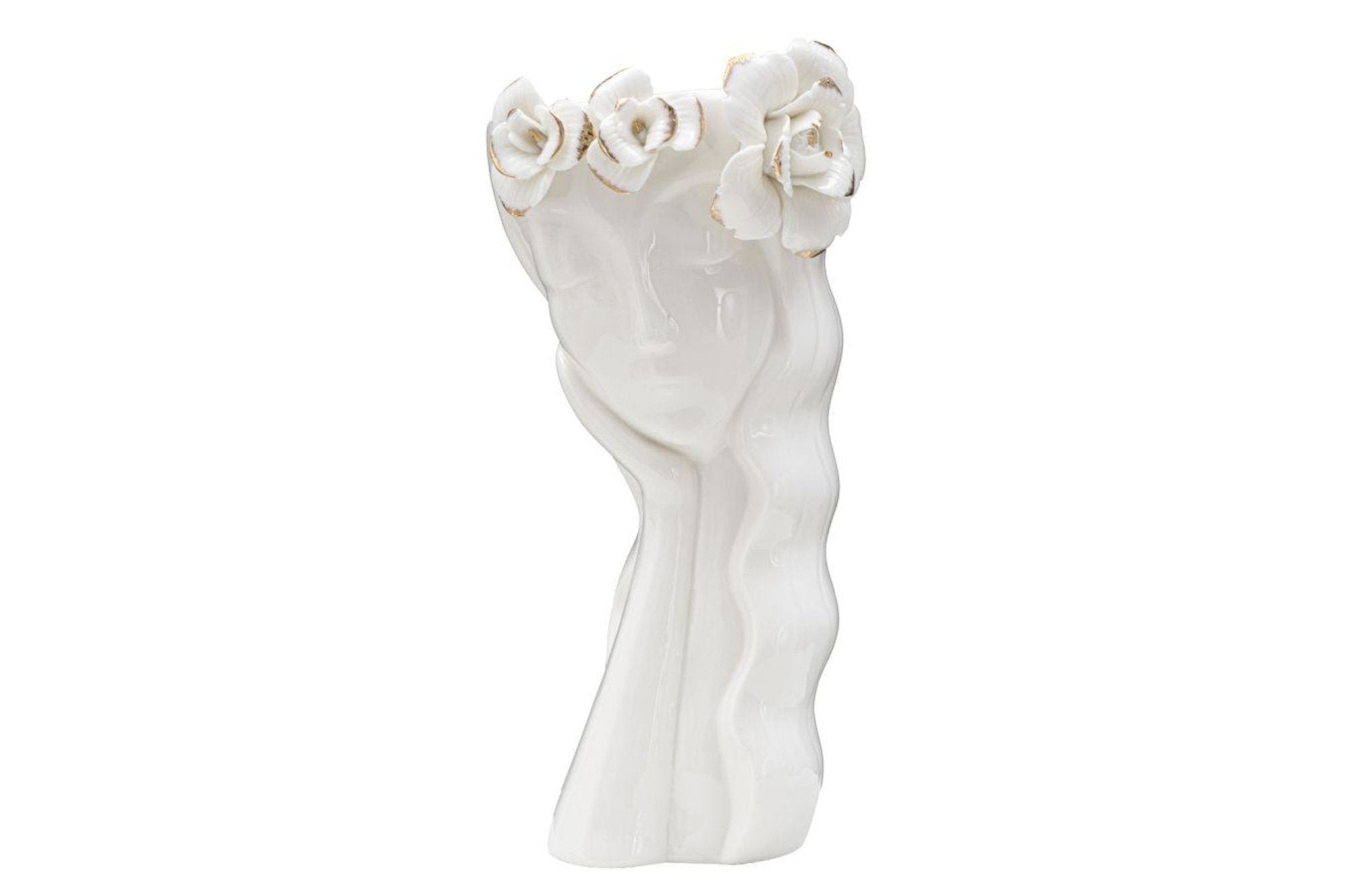 Váza - WOMAN II fehér és arany porcelán váza