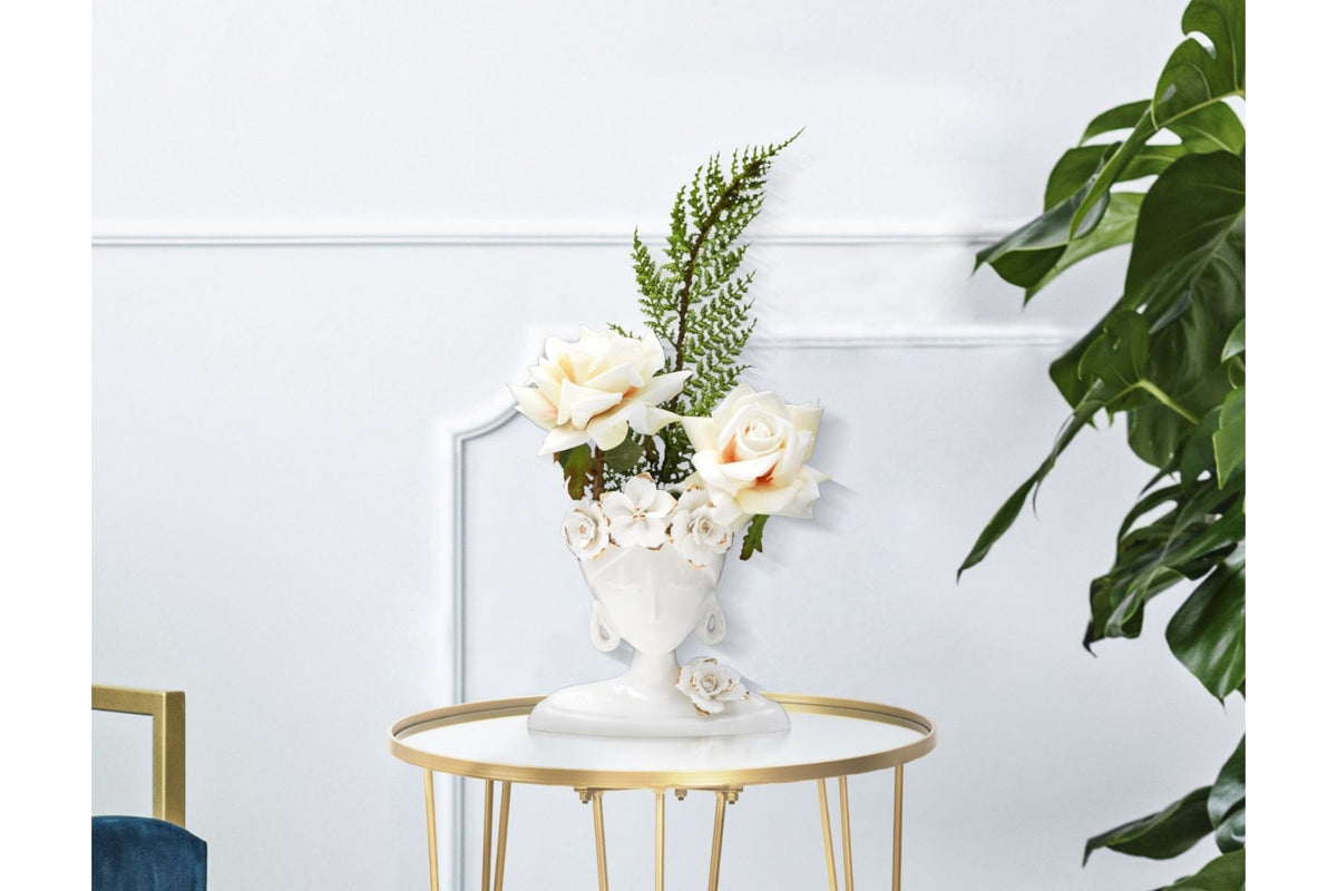 Váza - WOMAN III fehér és arany porcelán váza