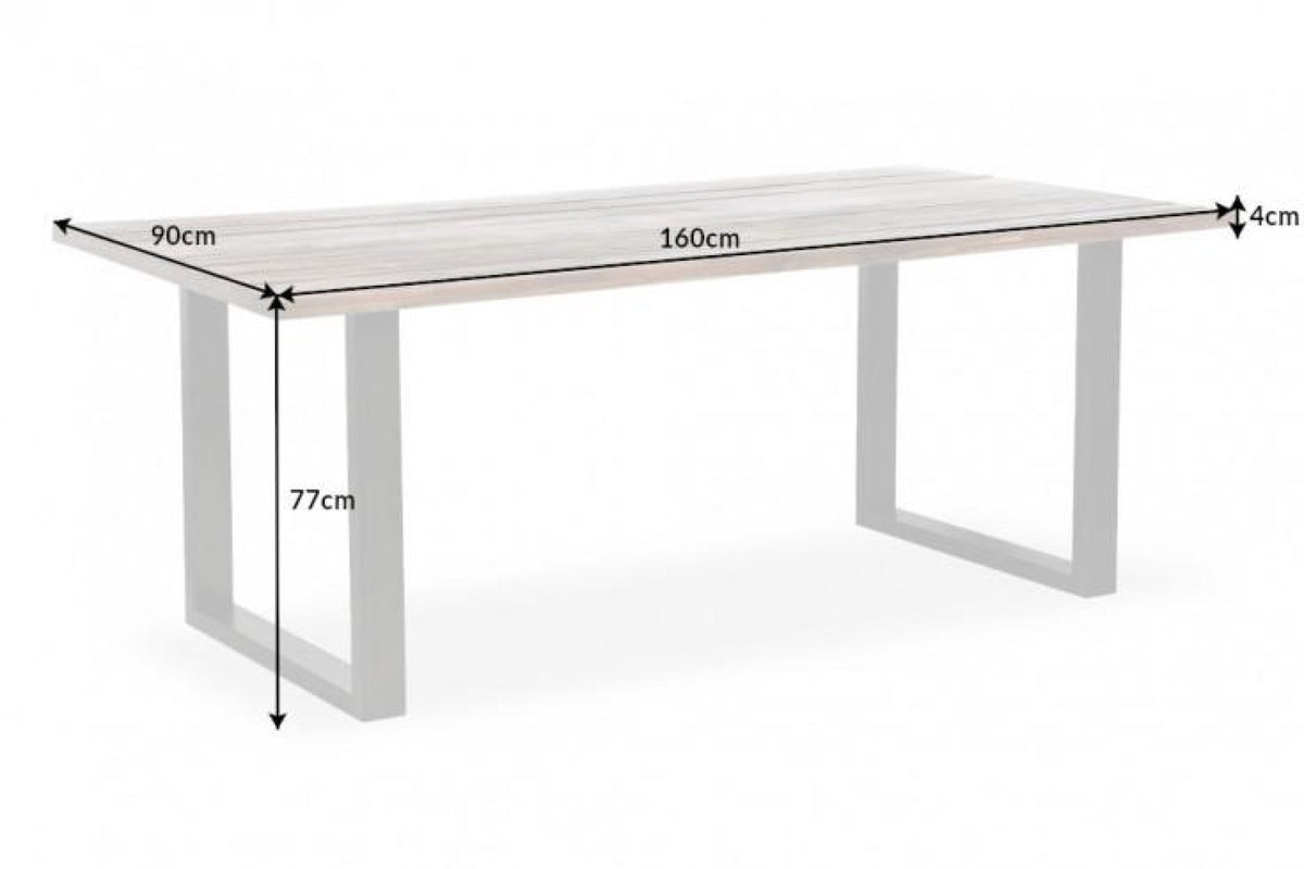 Étkezőasztal - WOTAN II barna akácfa étkezőasztal 160cm