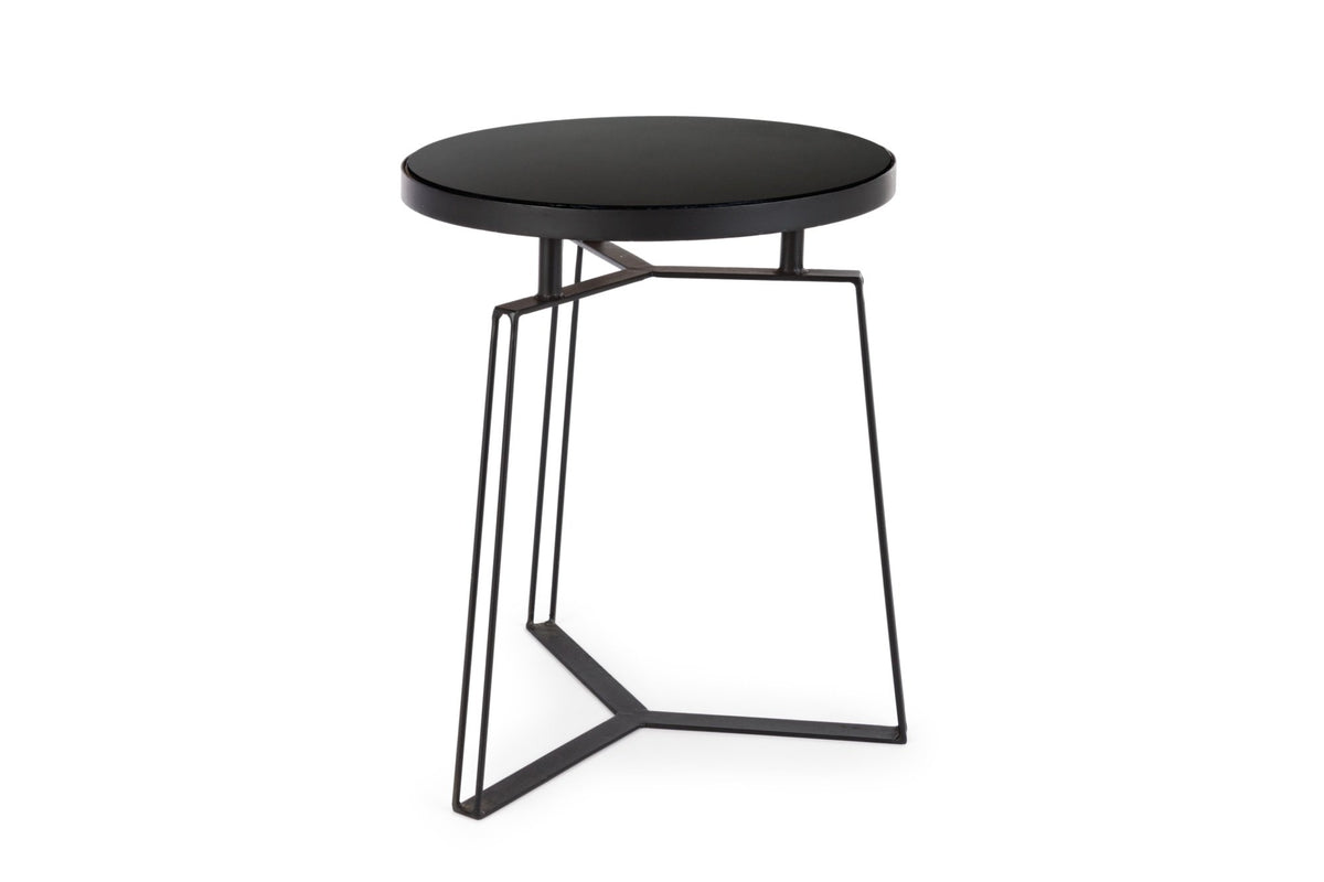 Lerakóasztal - ZAIRA fekete lerakóasztal 40cm átmérő