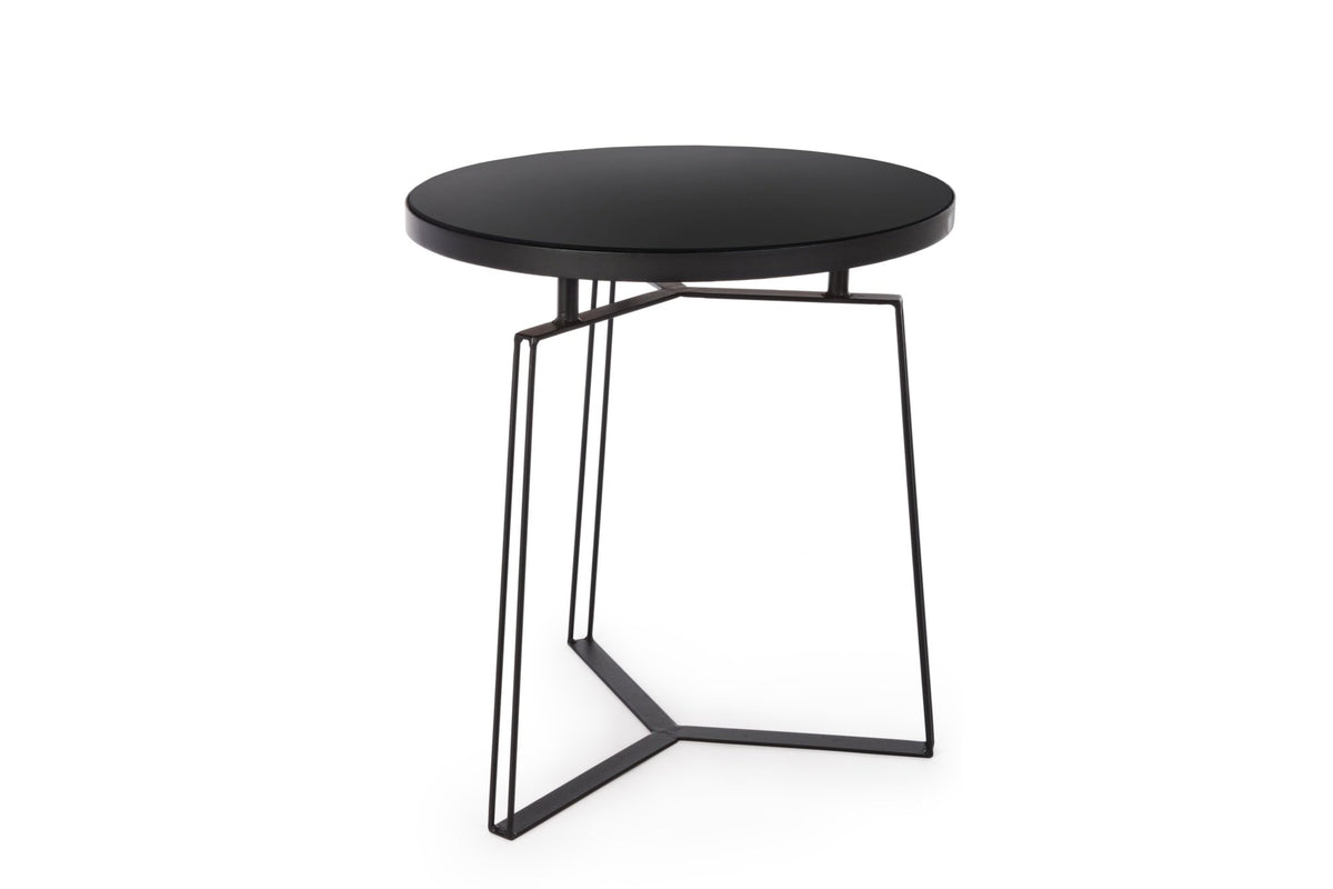Lerakóasztal - ZAIRA fekete lerakóasztal 50cm átmérő