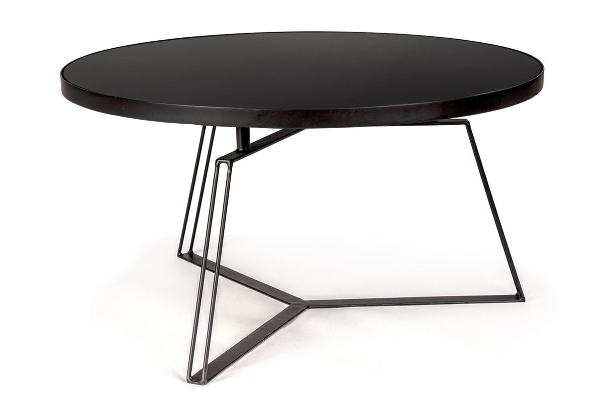 Lerakóasztal - ZAIRA fekete lerakóasztal 70cm átmérő