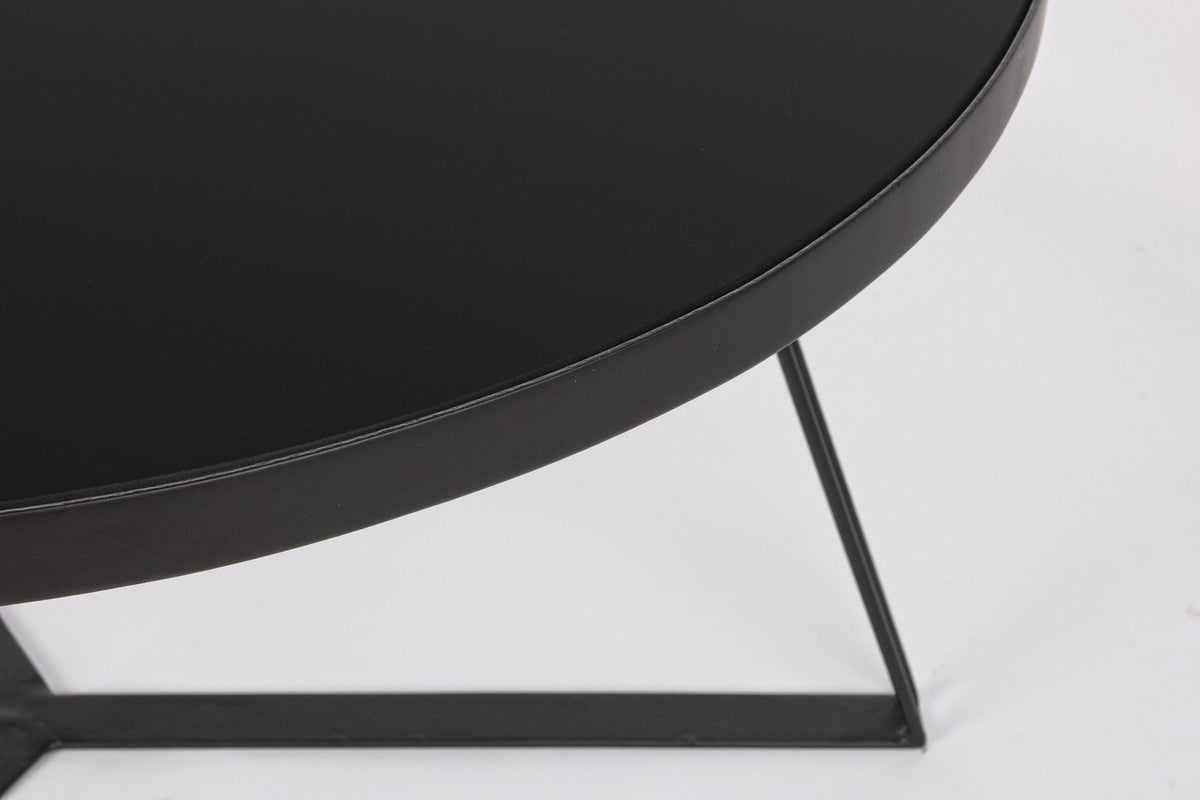Lerakóasztal - ZAIRA fekete lerakóasztal 70cm átmérő