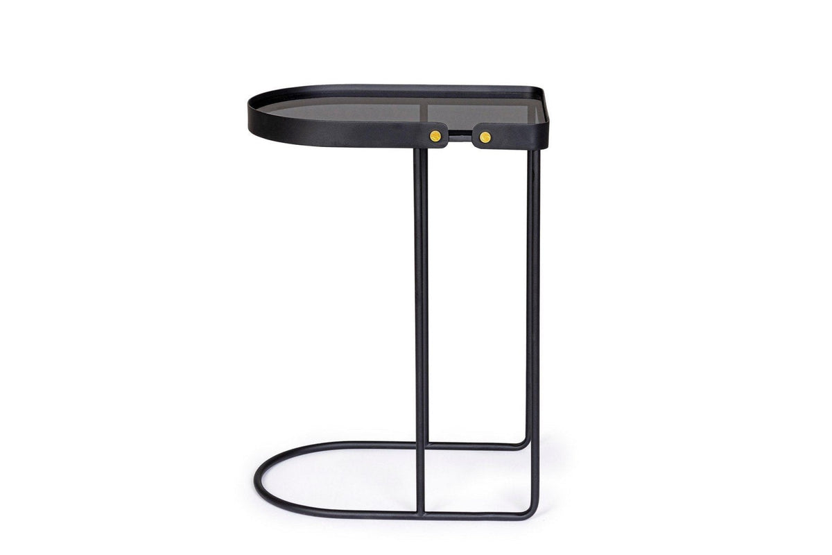 Dohányzóasztal - ZEINA II fekete acél dohányzóasztal